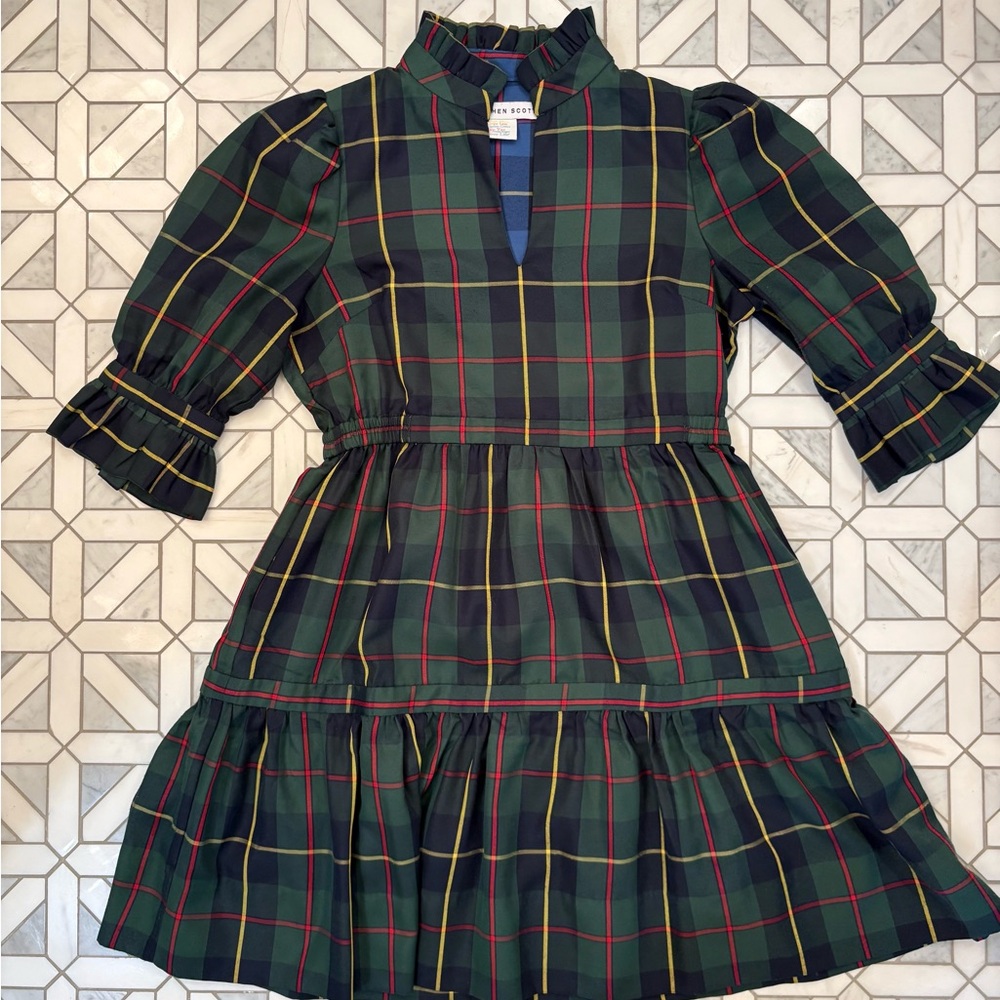 Gretchen Scott Designs Navy Plaid Long Sleeve Dress - Picture 5 of 7